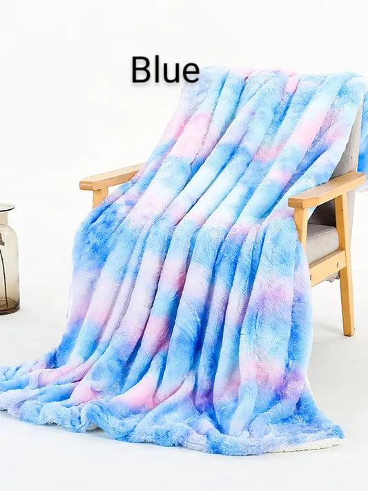 Tie Dye Fluffy Faux Fur Shaggy Blanket (PRE-ORDER)