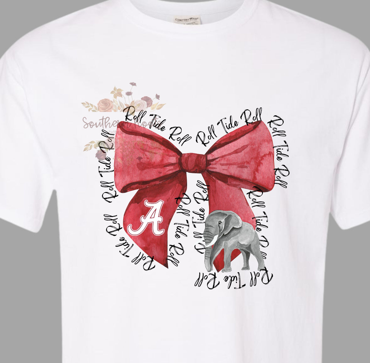 Water Color "Roll Tide" Coquette Football T-Shirt