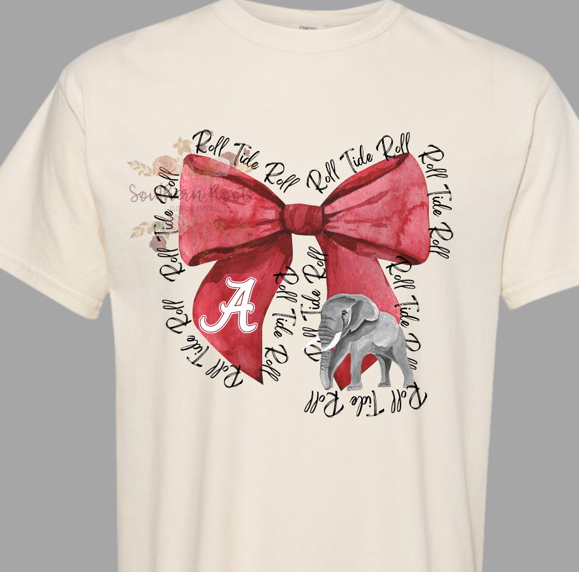 Water Color "Roll Tide" Coquette Football T-Shirt