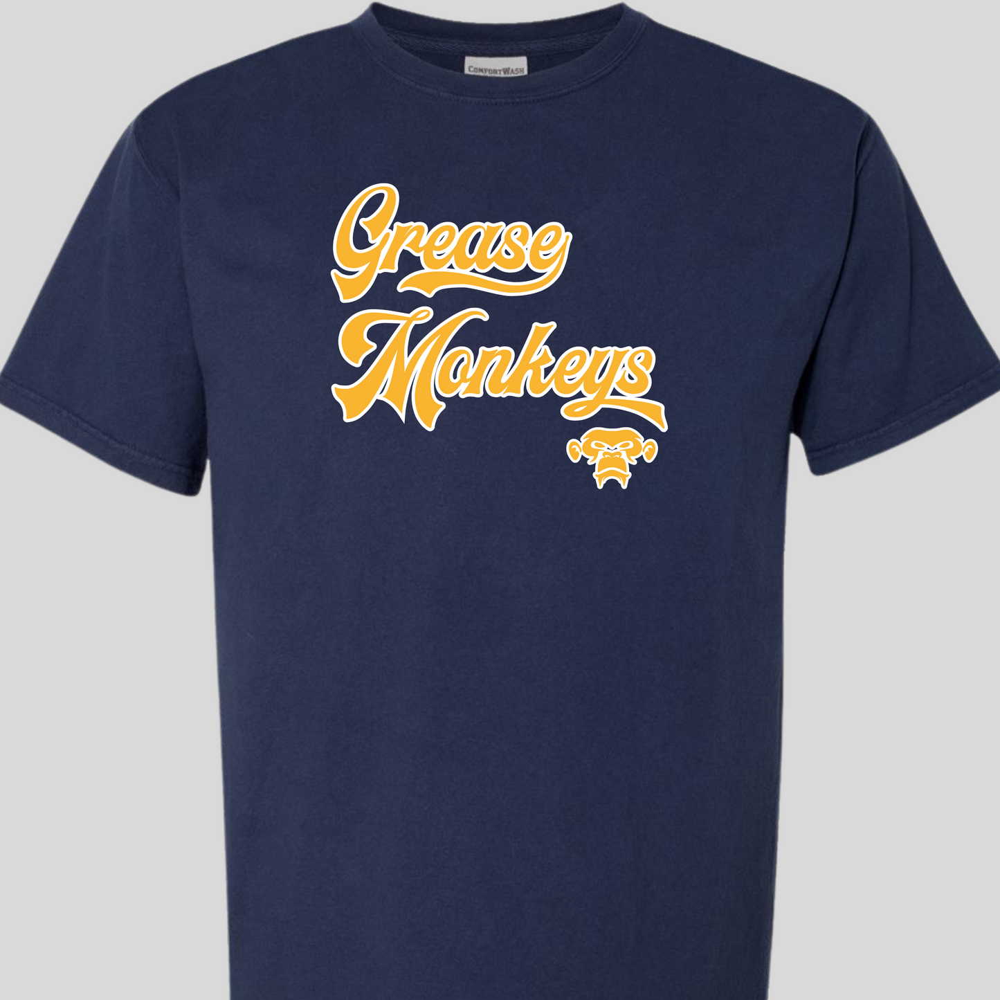 Grease Monkeys Baseball Shirt Comfort Wash Brand Adult