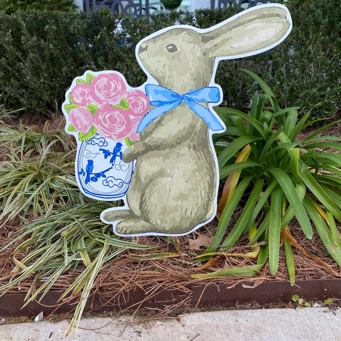 Bunny Full Of Flowers Yard Sign/ Flower Pot (PRE-SALE)