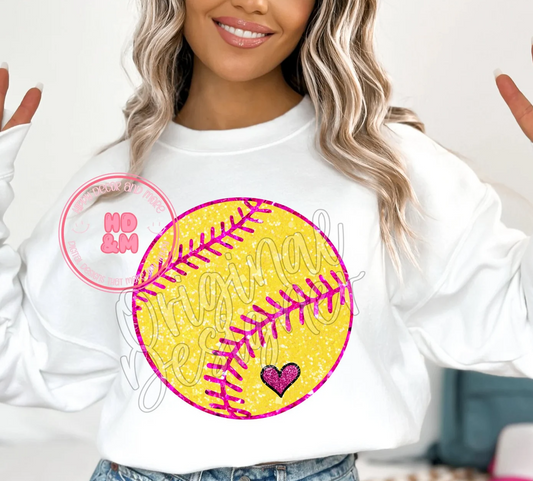 Faux Sequin Softball T-shirt