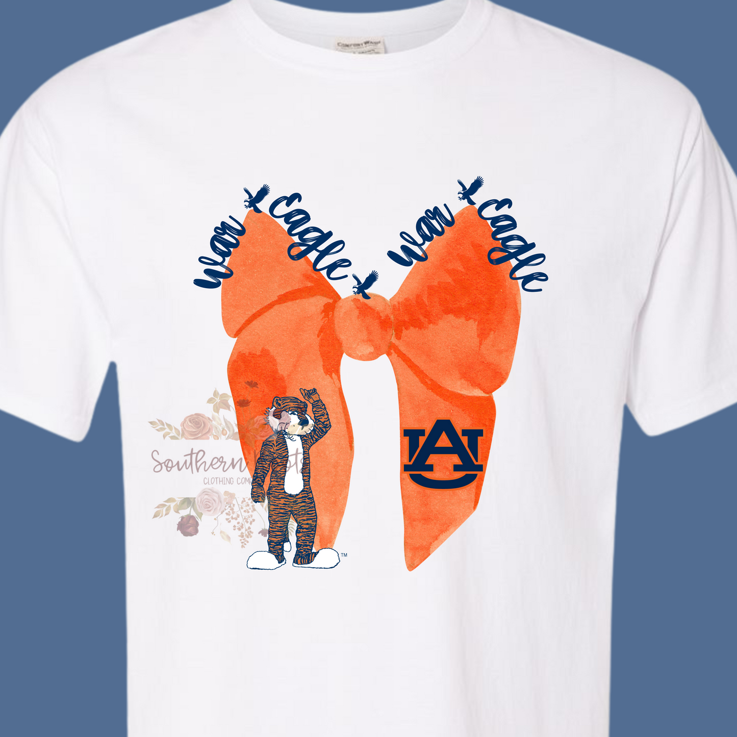 Water Color "War Eagle" Coquette Football T-Shirt